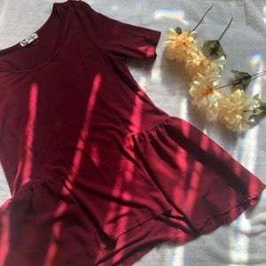 Maroon Peplum Blouse